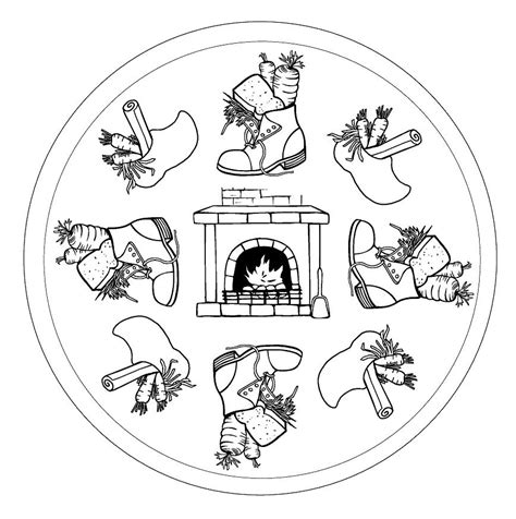 Maak je kerst leuk met mooie kerst kleurplaten. Mewarna08: Kleurplaat Open Haard Schoorsteen