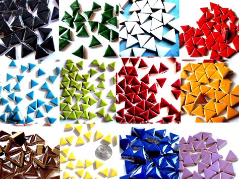 100 Triangle Mosaic Tiles Triangle Tiles Triangular Mosaic Etsy