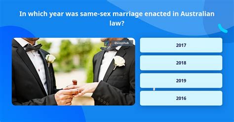 In Which Year Was Same Sex Marriage Trivia Answers Quizzclub