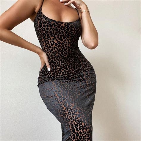 Leopard Print Slim Sleeveless Casual Bodycon Dress Midrand Marabastad