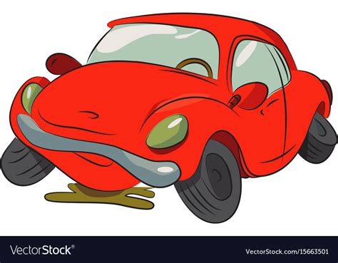 Cartoon Image Of Broken Down Car Cartoon Vector Image