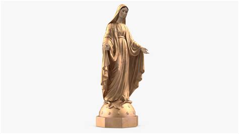 Madonna Virgen María Estatua Dorada Modelo 3d 59 3ds Blend C4d