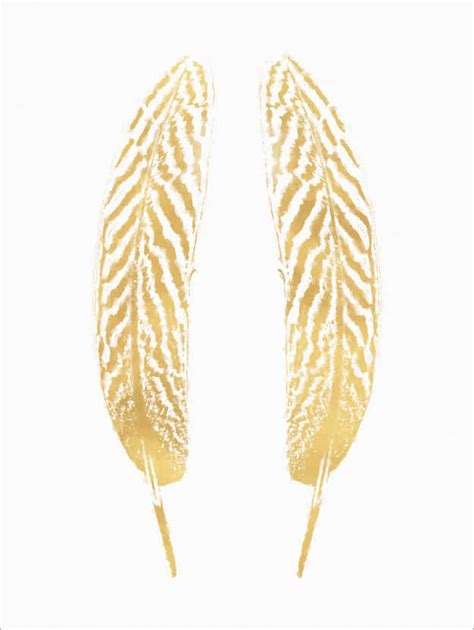 Gold Striped Feathers De Sw Clough Posterlounge