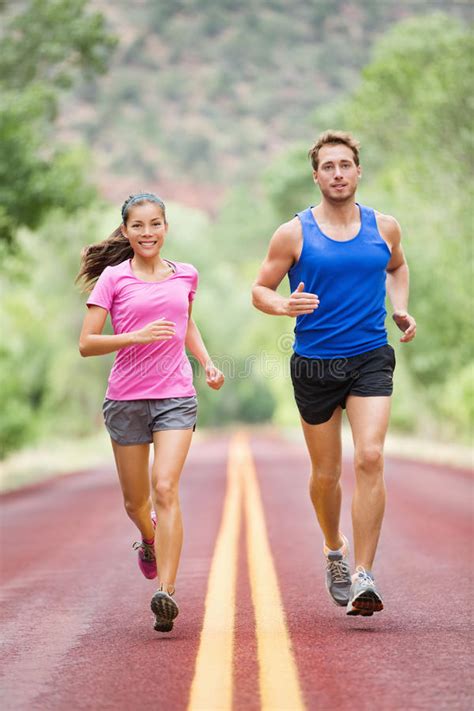 1 x research source however, you're probably not going to be running barefoot anywhere, unless it's after chasing a kid or a meatball that rolled away unexpectedly. Running People - Two Smiling Runners Jogging Stock Image ...