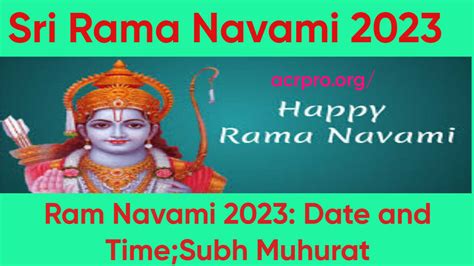 Sri Rama Navami 2023date And Timesubh Muhurat