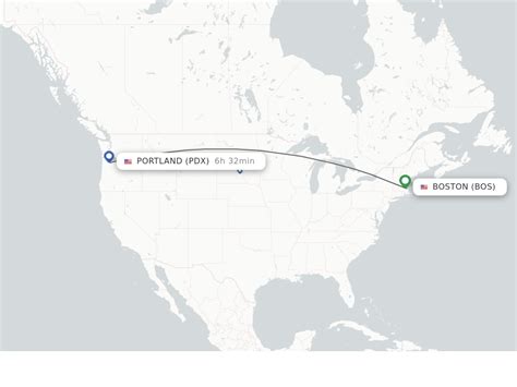 Direct (non-stop) flights from Boston to Portland - schedules