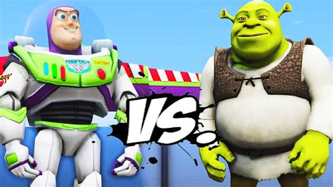 Buzz Lightyear Vs Shrek Epic Battle Kjragaming Youtube