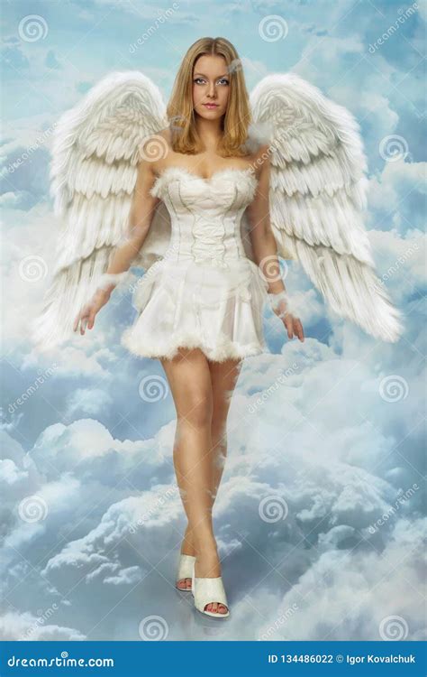 Beautiful Young Blond Woman Angel Stock Photo Image Of Beauty
