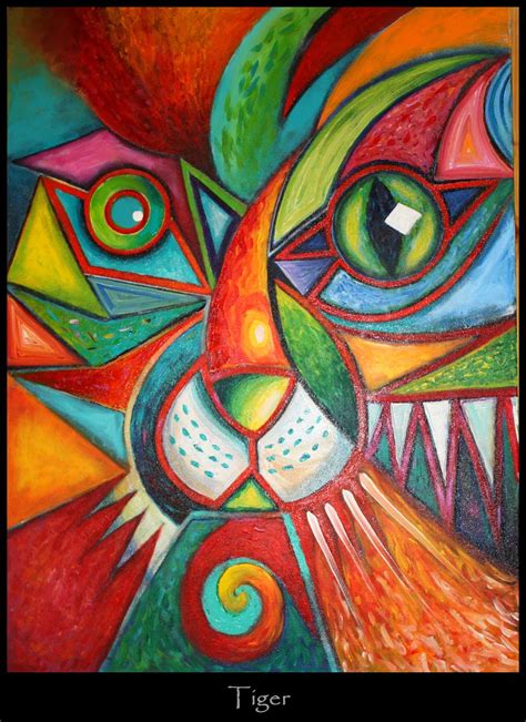Karin Zeller Abstract Animal Art Painting Cat Art Painting