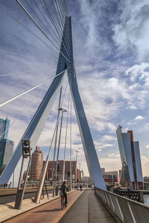 Rotterdam Bridge De Erasmusbrug Editorial Photography Image Of