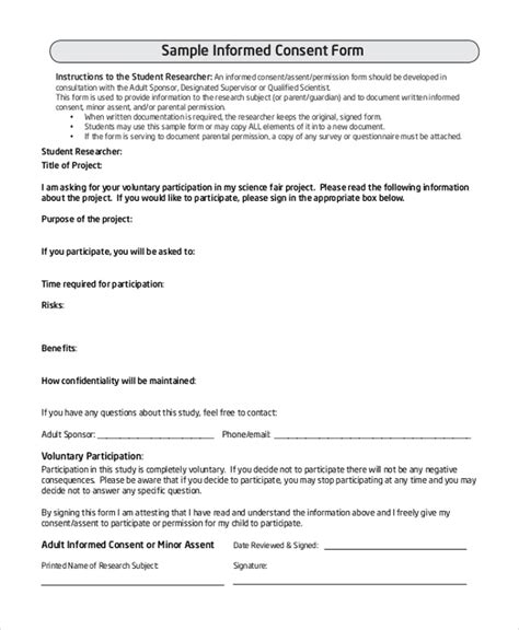 Consent Form For Survey Questionnaire Printable Consent Form