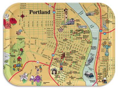 Map Of Downtown Portland With Pictorial Illustrations