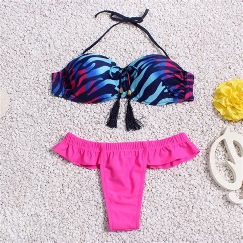 Hongfenyueding Swimsuit Push Up Fringe Brazilian Thong Bikini Set My Xxx Hot Girl