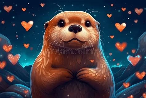 The Joy Of Otters Ai Generated Image Of A Happy Otter Stock