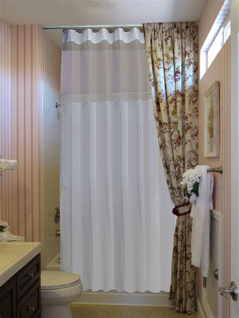 Corner solid brass commercial grade shower curtain rod. Ceiling track shower curtain