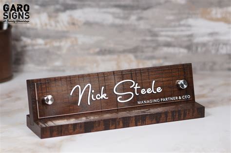 Office Accessories Rustic Desk Name Plate For Him Birthday T