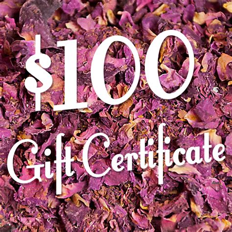 100 00 Gift Certificate Paper Living Earth Herbs Organic Bulk