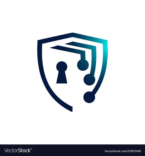 Abstract Cyber Security Logo Design Dot Circle Vector Image
