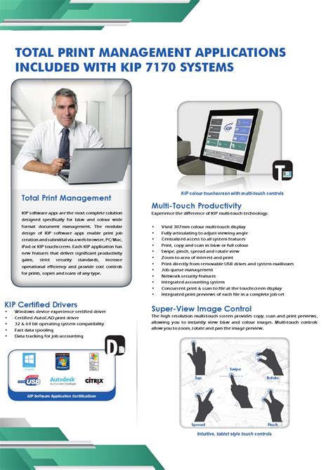 Kip 7170 system software is ideal for decentralized environments and expandable to meet the need for. Kip 7170 brochure by Konica Minolta Business Solutions ...
