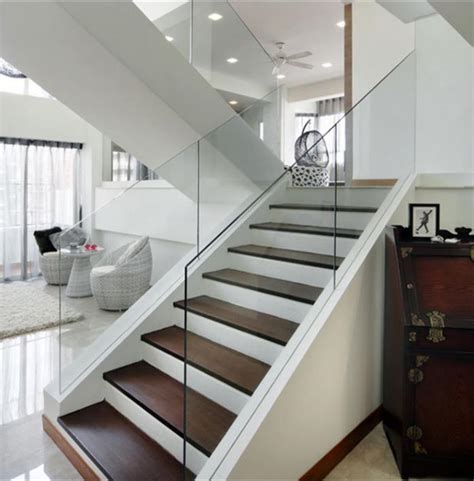 House Indoor Glass Stair Frameless Glass Railing For Stair China