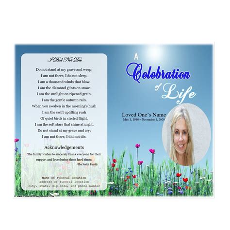 Template Free Printable Celebration Of Life Invitations Printable