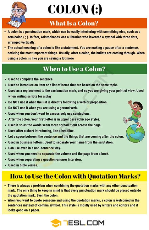 Colon When To Use A Colon With Colon Punctuation Rules • 7esl