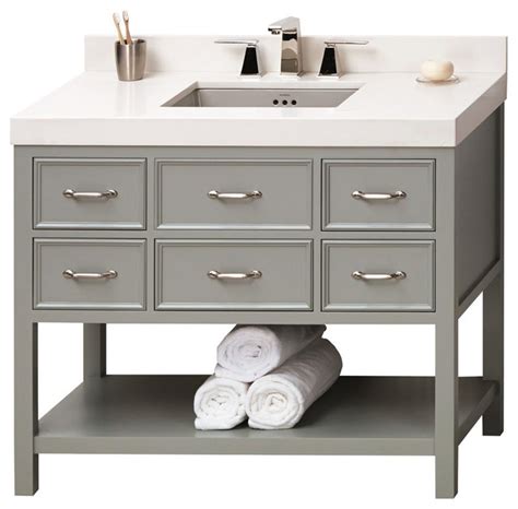 The floor vanity unit is the most common element of bathroom design. Ronbow Newcastle Solid Wood Vanity Set With Ceramic Sink ...
