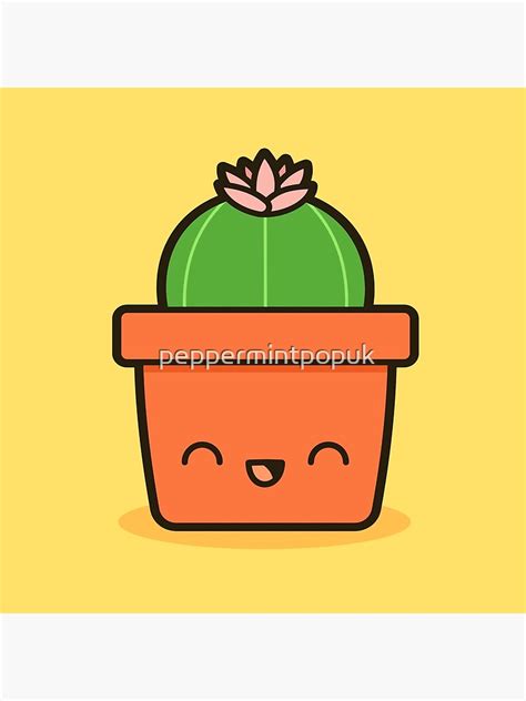 Cactus With Flower In Cute Pot Throw Pillow For Sale By