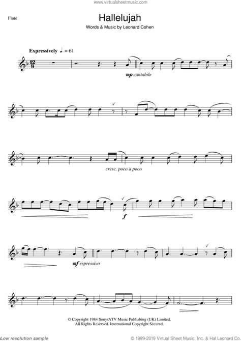 Alexandra Burke Hallelujah Sheet Music For Flute Solo Pdf