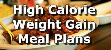 High Calorie Weight Gain Meal Plans 2022