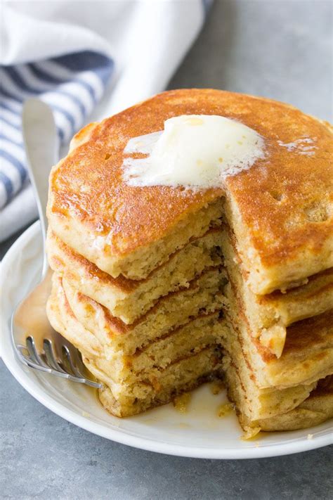 Light And Fluffy Buttermilk Pancakes With Delicious Buttermilk Flavor