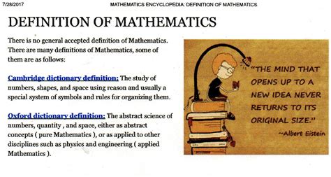 Definition Of Mathematics Definition Of Mathematics Mathematics Definitions