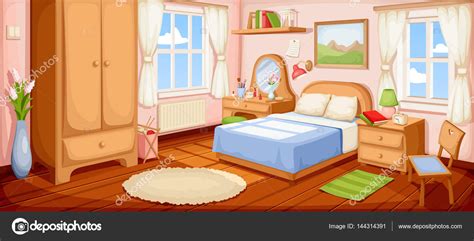 Vector cartoon set icon room cupboard. Bedroom interior. Vector illustration. — Stock Vector ...