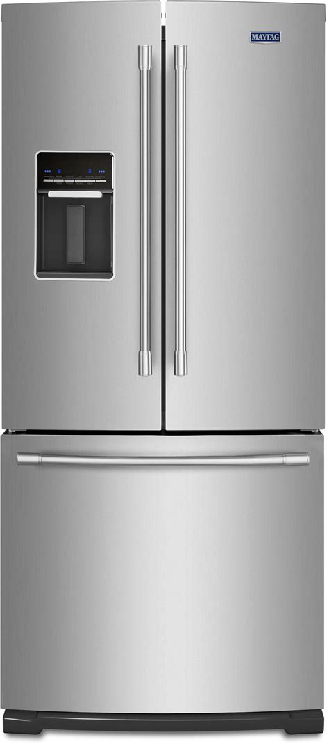 maytag® 33 inch wide french door refrigerator with beverage chiller™ compartment 22 mfi2269frz
