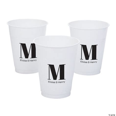 Personalized Monogram Plastic Cups 40 Pc Oriental Trading