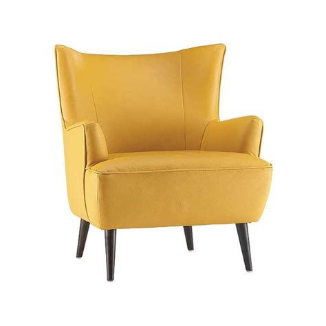 Here you will find chairs for dining, contemporary. Yellow Leather accent chair | wing back chair | Living ...