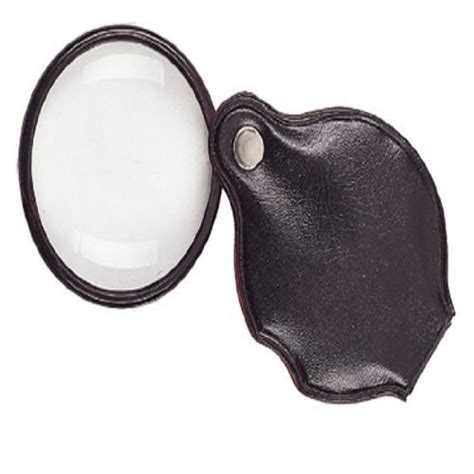 Se 5 X 2 Glass Lens Folding Magnifier With Leather Pouch