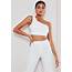 White Co Ord One Shoulder Crop Top  Missguided