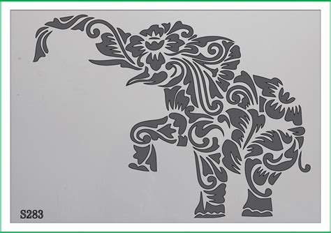 Art Deco Elephant Print Mylar Stencil 190 Micron Mylar A4 A3 Etsy