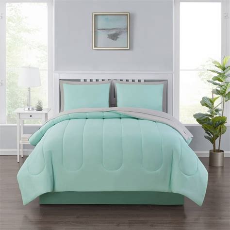 Mainstays 8 Piece Bed In A Bag Mint Queen With Sheets Shams