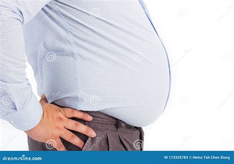 Fat Man With A Big Belly Stock Image Image Of Person 173335783