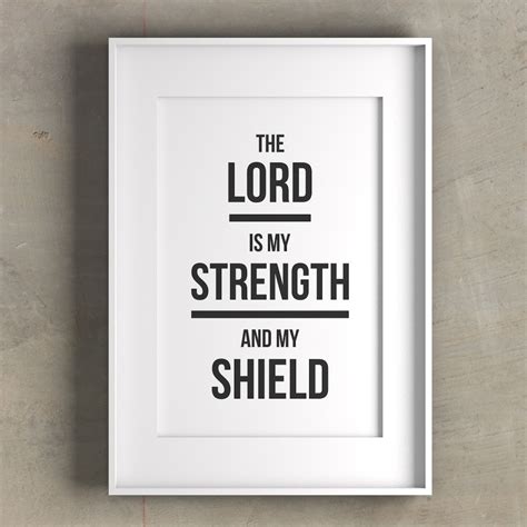 The Lord Is My Strength And My Shield Minimalistminimalist Etsy