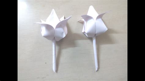 How To Make Paper Tulip Paper Tulip Flower Youtube