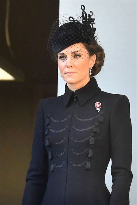 Kate Middleton Wears A Black Coat Dress To Honor Remembrance Sunday