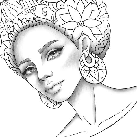 Beautiful Black Girl Coloring Pages Etsy Vrogue Co