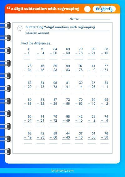 Free 2 Digit Subtraction With Regrouping Worksheets Pdfs