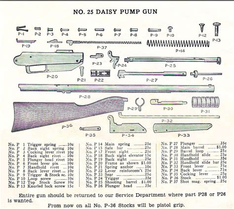 Daisy Model 25 BB Gun Factory Service Manual Satisfied Shopping
