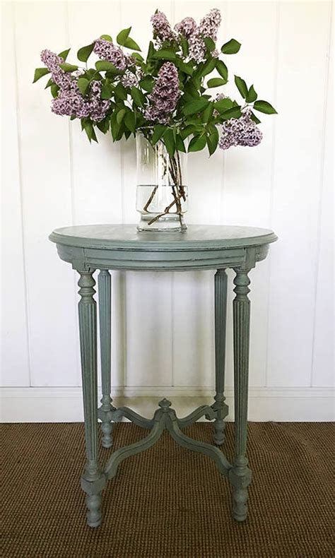 Blue Accent Table Shabby Farmhouse Chic Cottage Style Duck Etsy