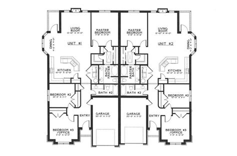 Single Story Duplex Floor Plans Duplex Ideas Pinterest