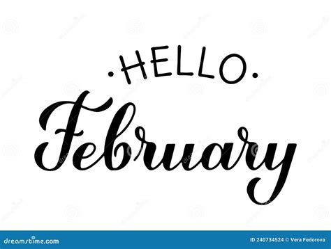 Hello February Calligraphy Hand Lettering Inspirational Winter Quote